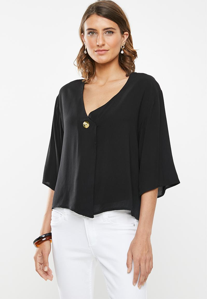 Boxy blouse v-neck - black edit Blouses | Superbalist.com