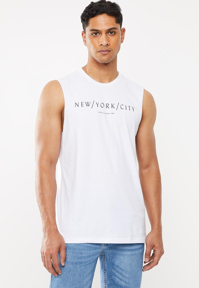 white cotton muscle tank