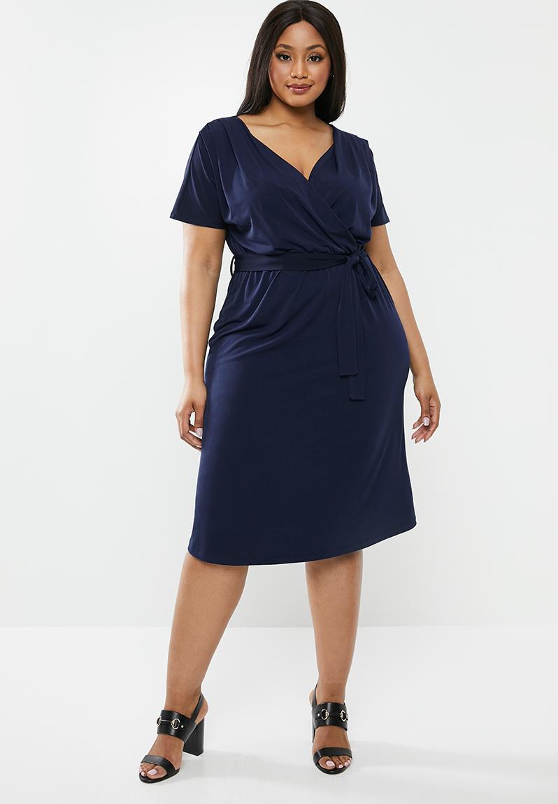 Wrap midi dress - navy edit Plus Dresses | Superbalist.com