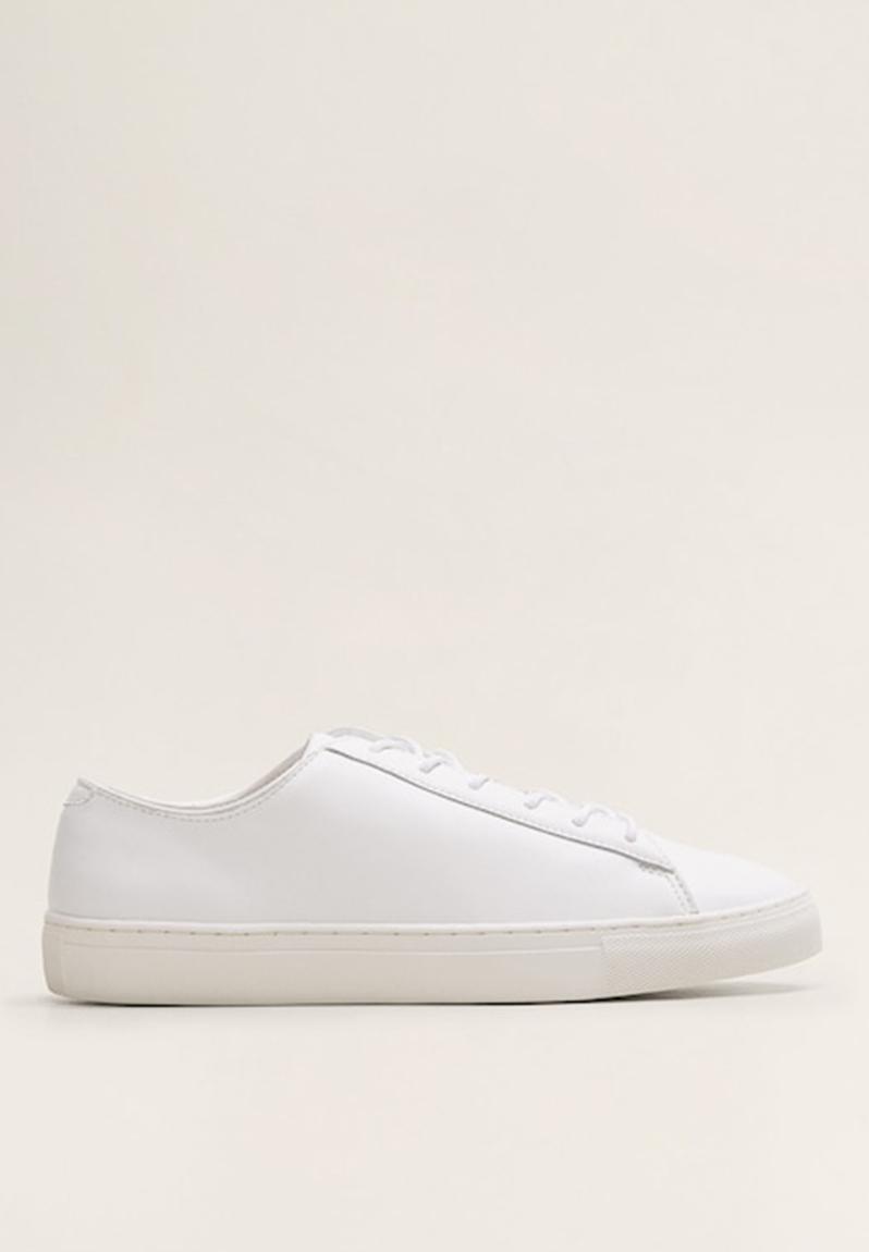 Leather casual sneakers - white MANGO Slip-ons and Loafers ...