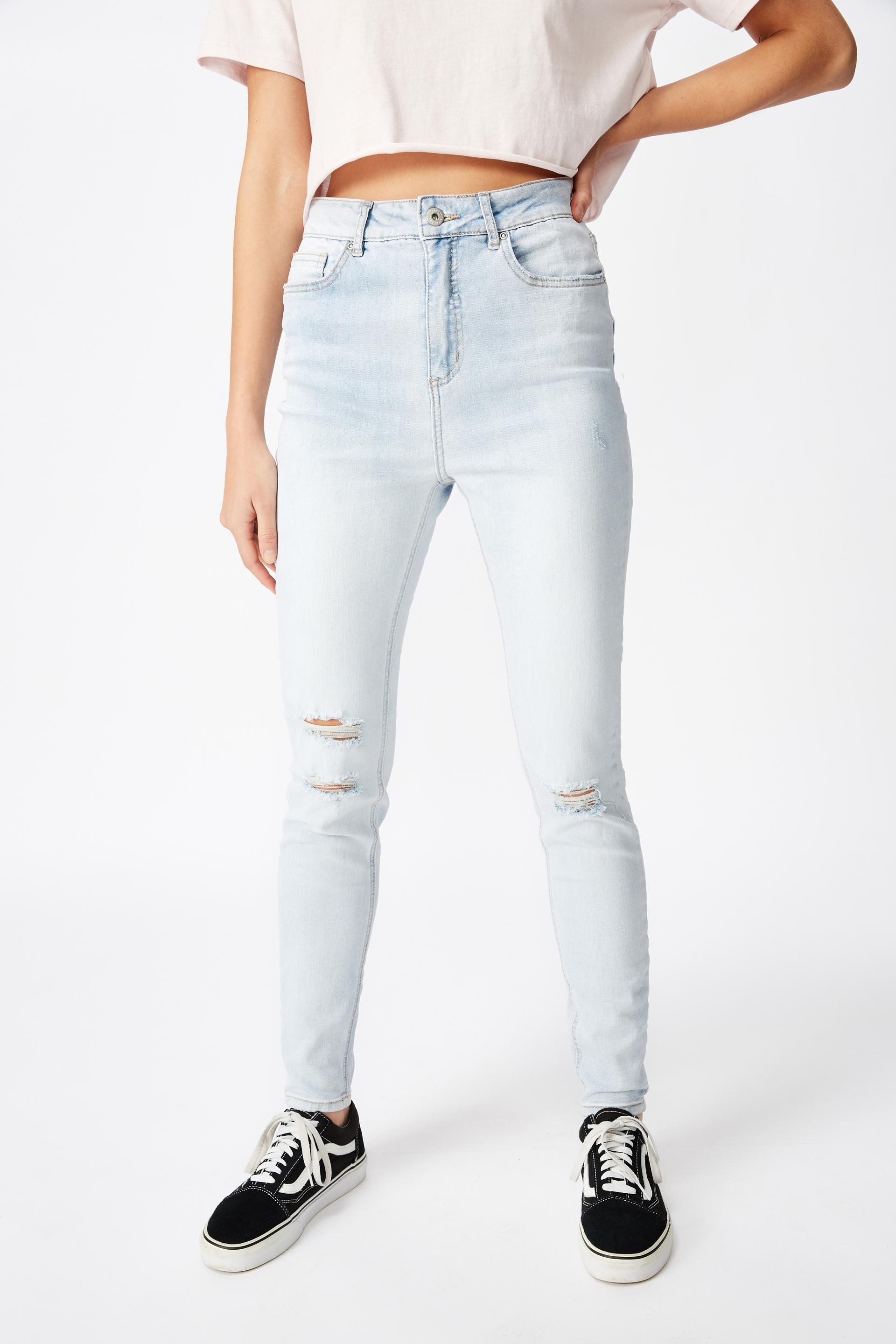 The skinny high rise jean - distressed festival blue Factorie Jeans ...