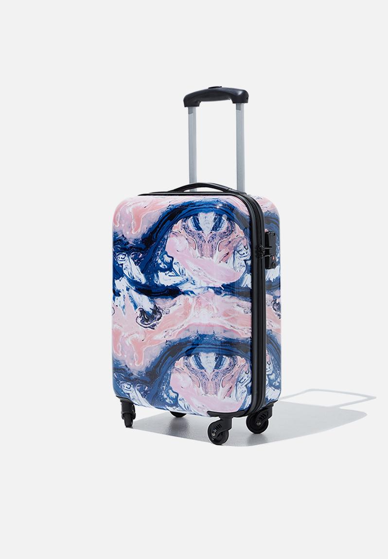 baby blue suitcase