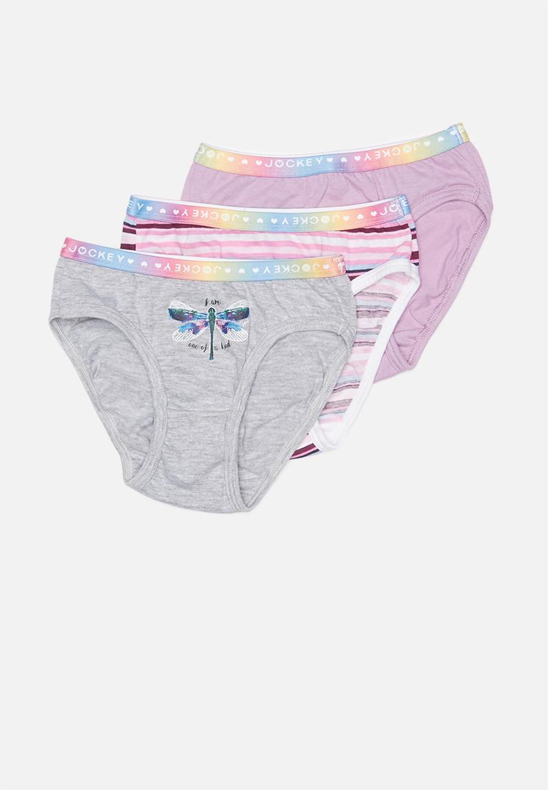 Girls 3pk memory stripe luxe french cut Jockey Sleepwear & Underwear