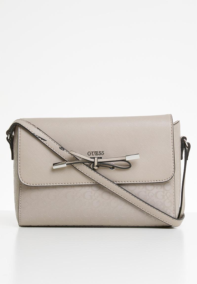 GUESS Adam Mini Crossbody Flap - Borsa A Tracolla Donna In Ecopelle - Colore Taupe - 6