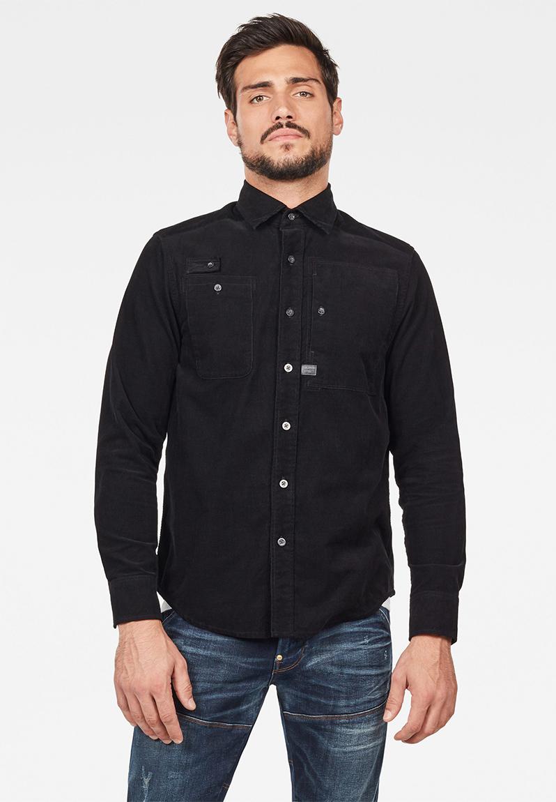 Utility ha straight long sleeve shirts - dark black G-Star RAW Shirts ...