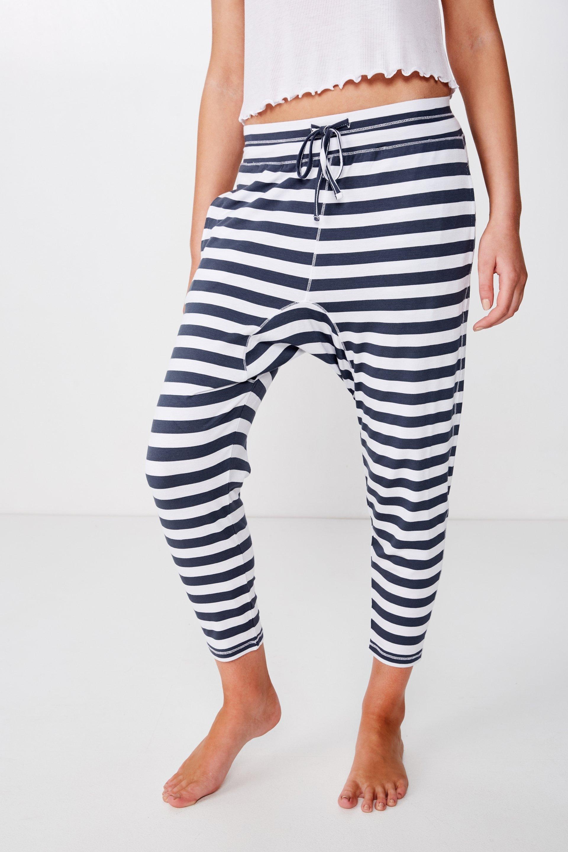 Sleep recovery drop crotch pant - thick stripe/iron Cotton On Sleepwear ...