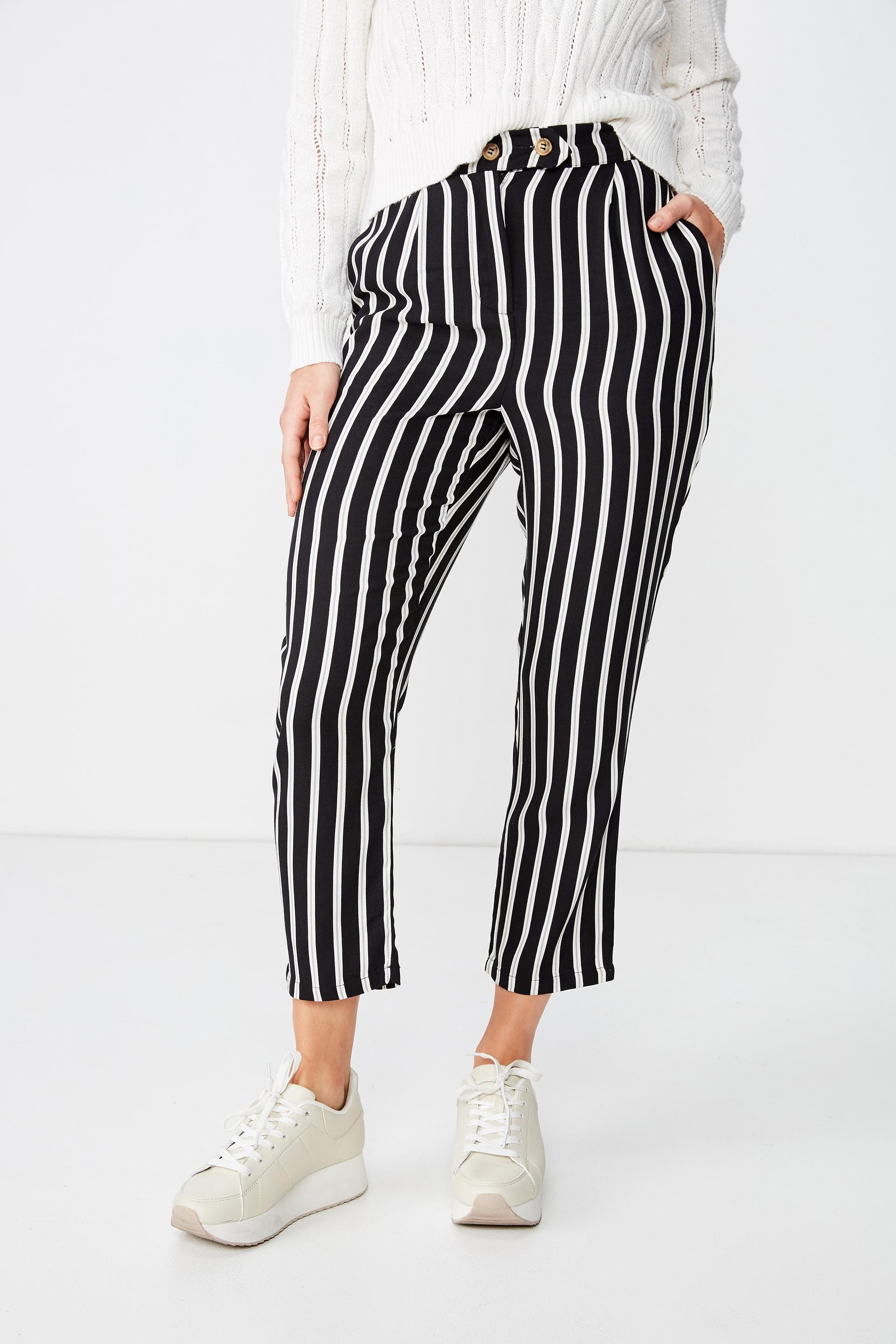 Ava tapered pant - jenna stripe black Cotton On Trousers | Superbalist.com