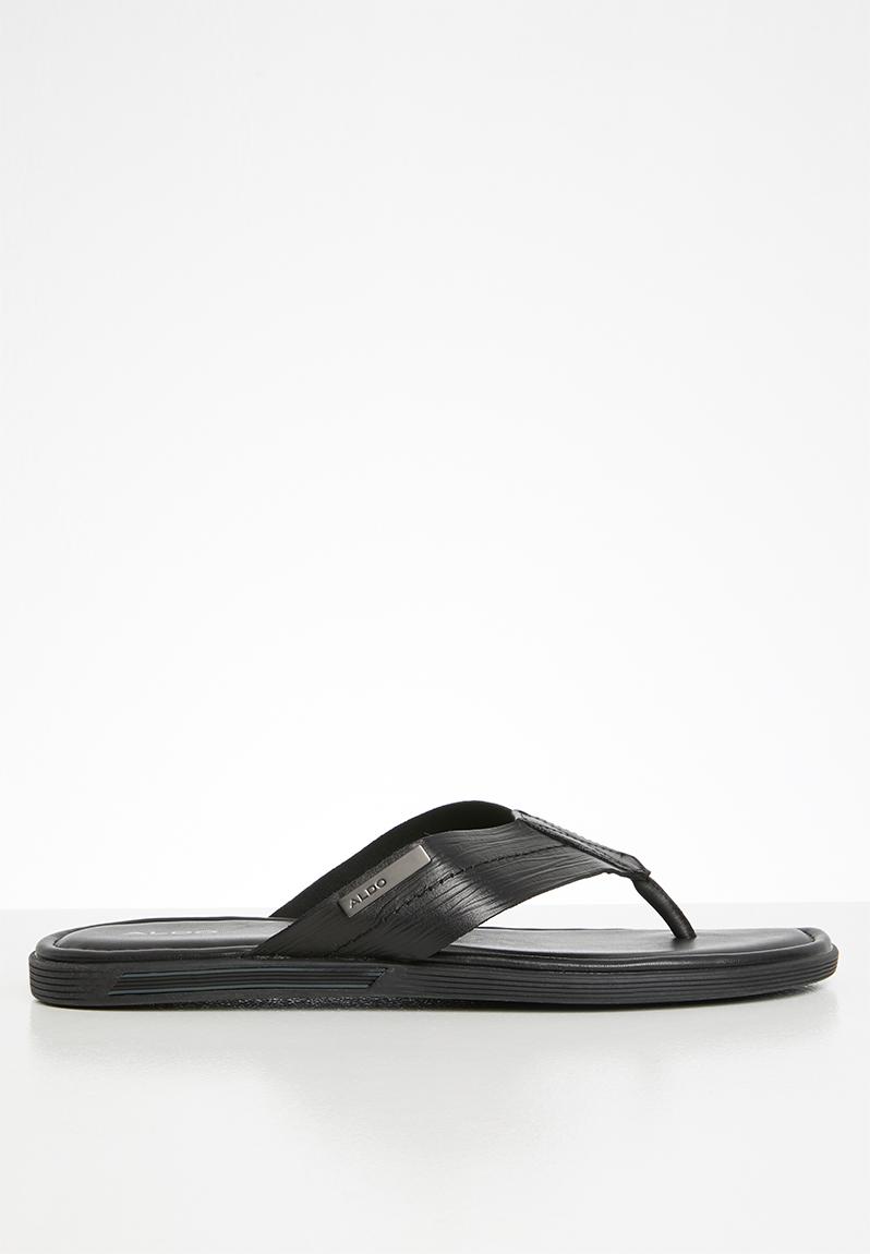 aldo black flat sandals