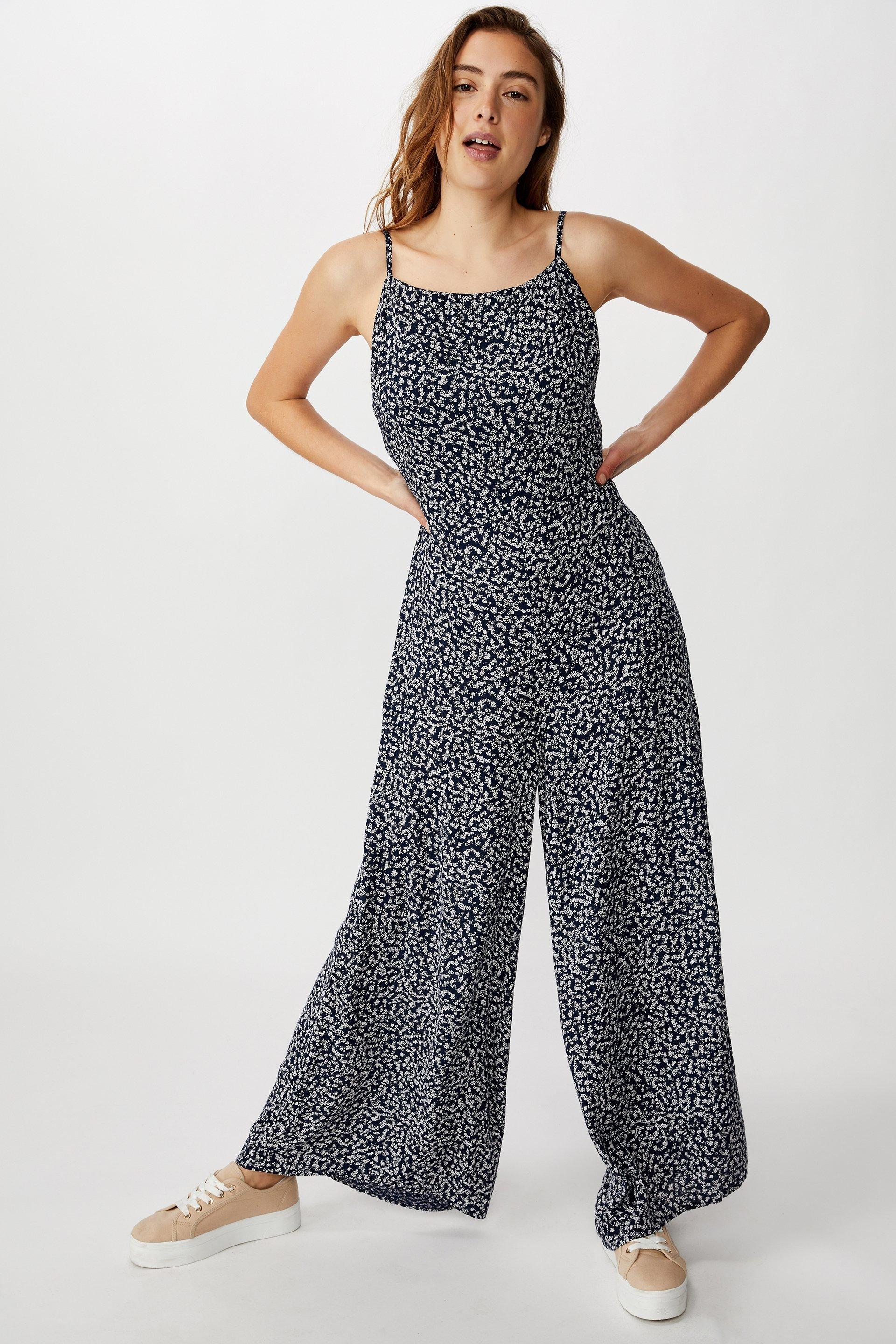 Woven rosie tie back jumpsuit - navy Cotton On Jumpsuits & Playsuits ...