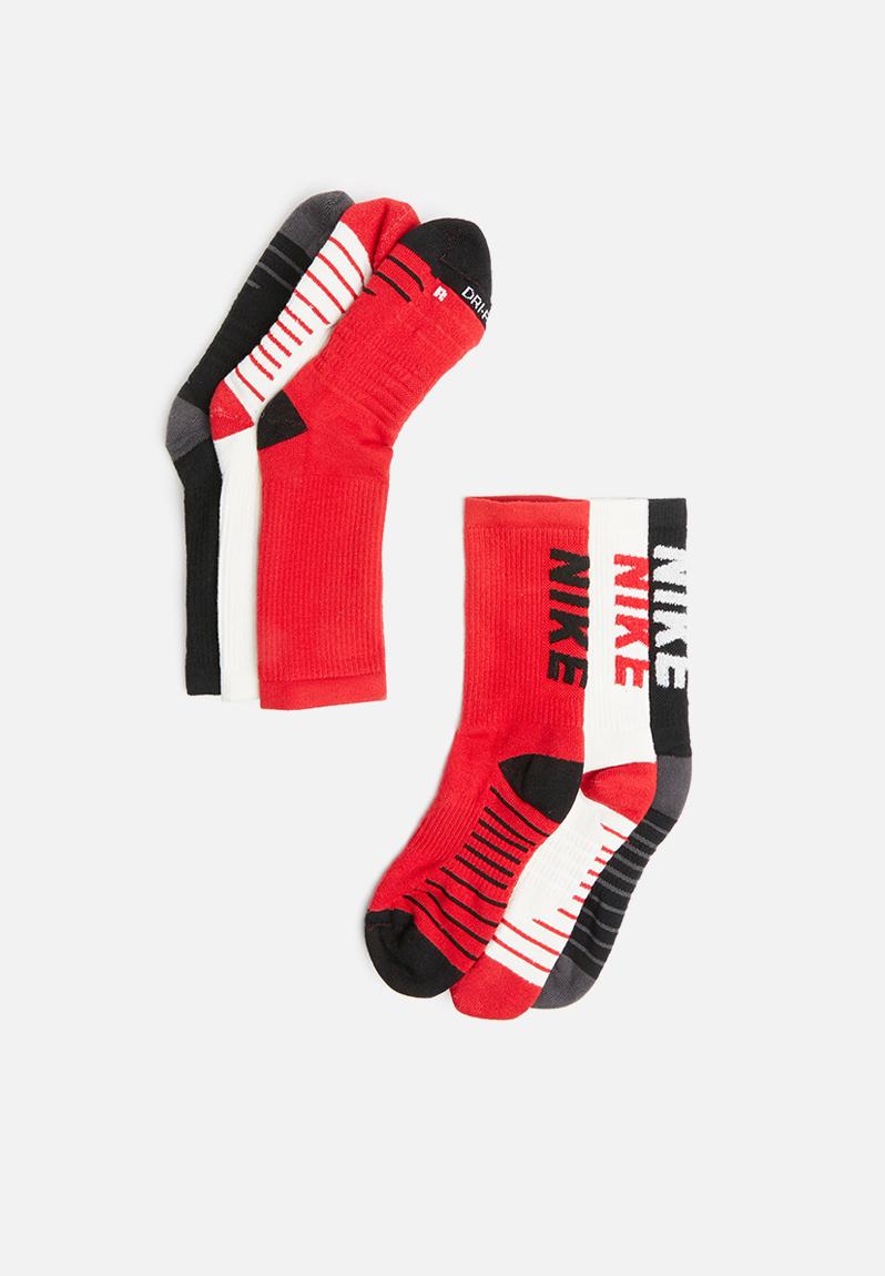 Everyday 3 pack socks - black/red/white Nike Socks | Superbalist.com