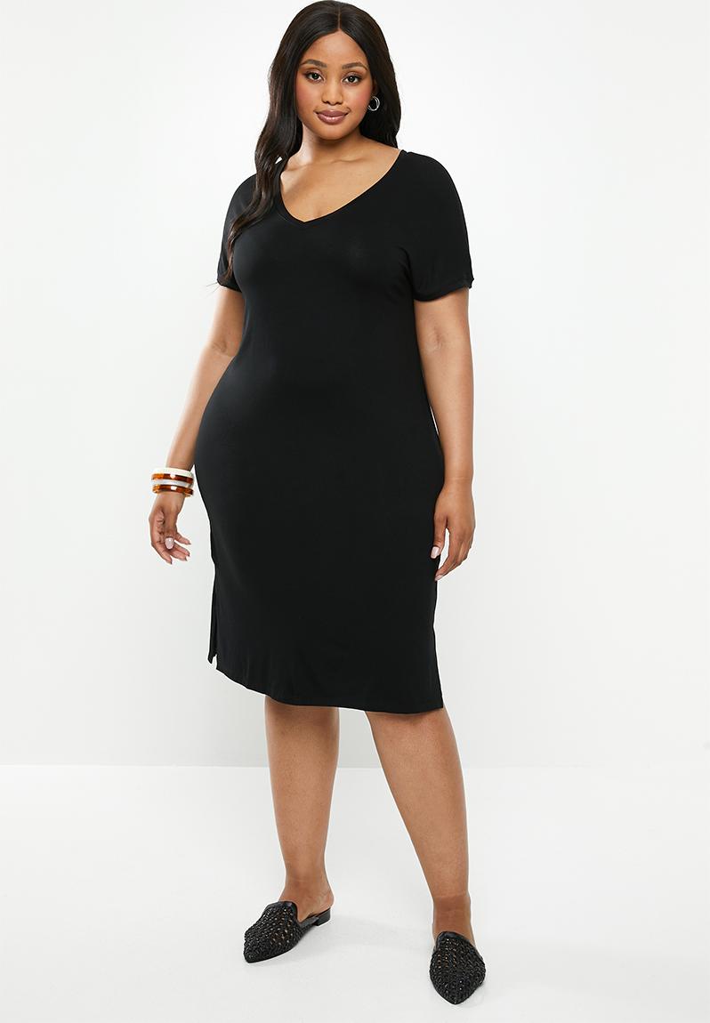 V-neck classic dress - black edit Plus Dresses | Superbalist.com