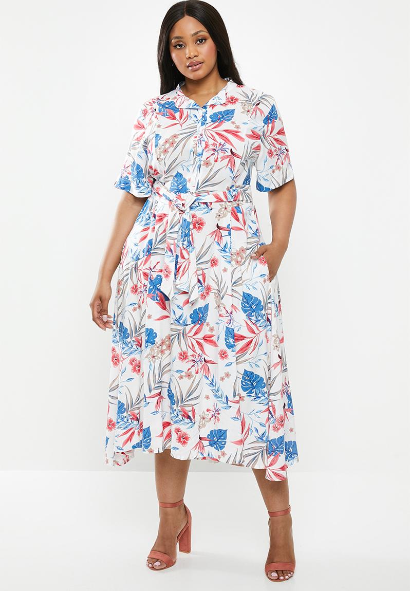 Plus size matlho dress - blue and pink AMANDA LAIRD CHERRY Dresses ...