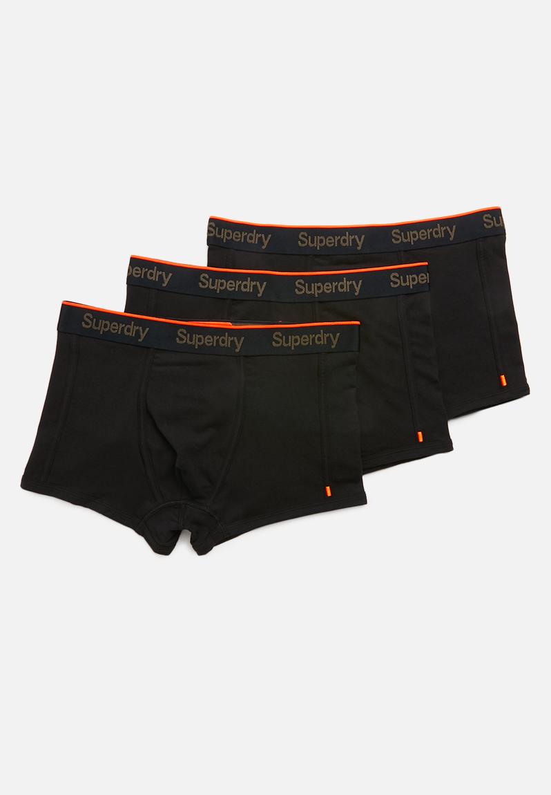 Orange label sport 3 pack trunks - black/black/black Superdry ...