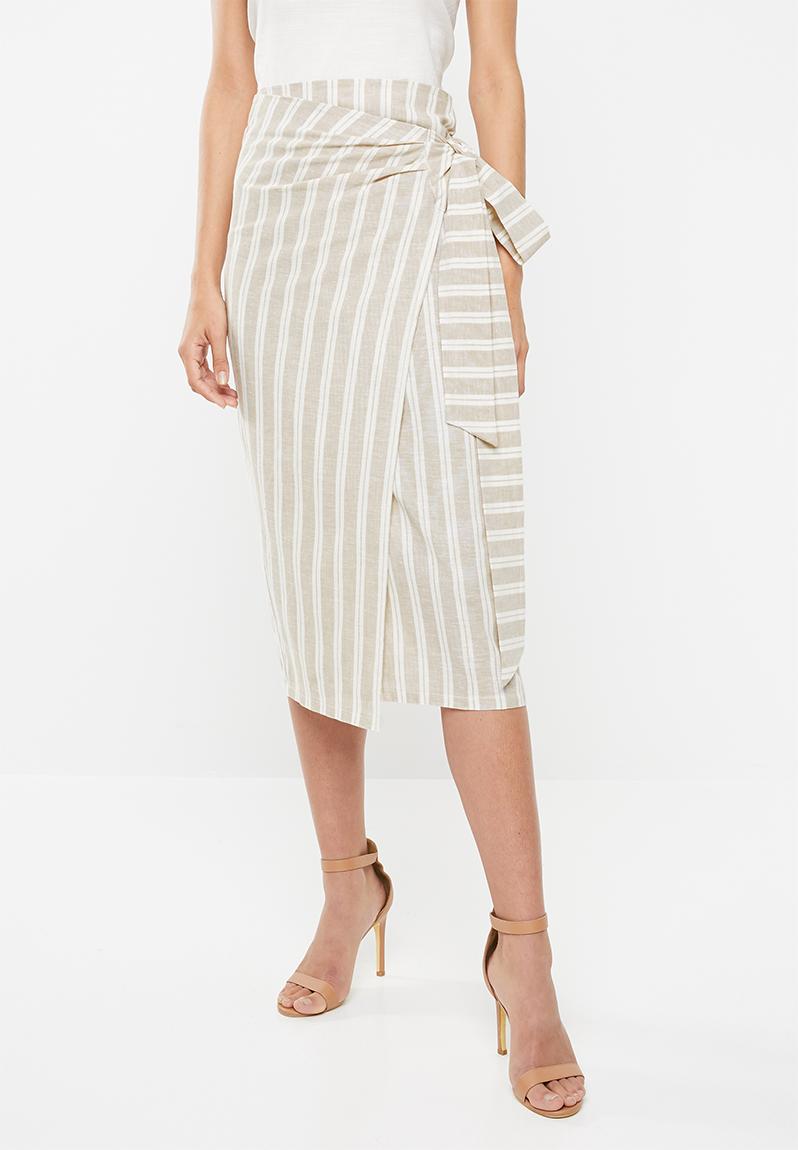 linen blend shirred maxi skirt