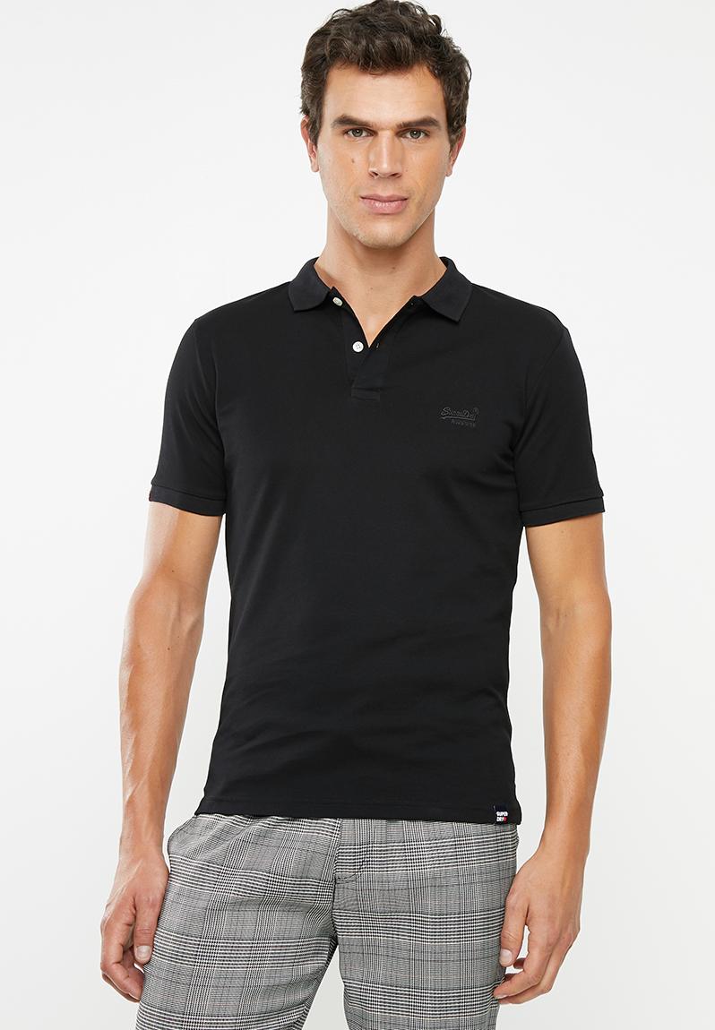 Classic micro pique polo - black Superdry. T-Shirts & Vests ...
