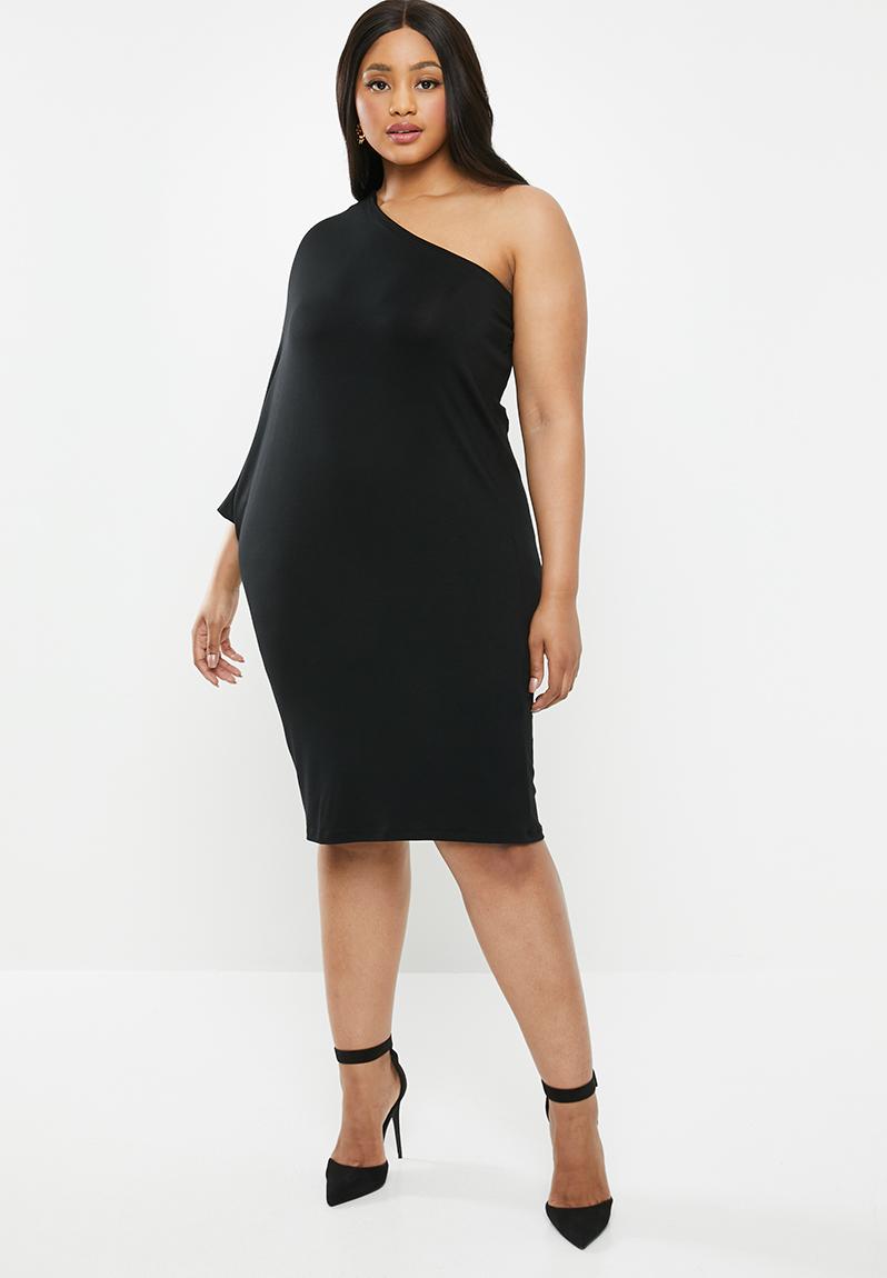 One shoulder asymmetrical dress - black edit Plus Dresses | Superbalist.com