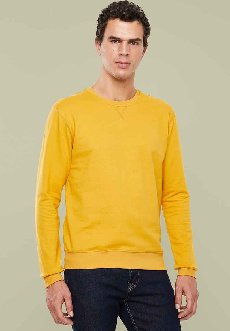 Basic crew neck pullover sweater - mustard Superbalist Hoodies & Sweats ...