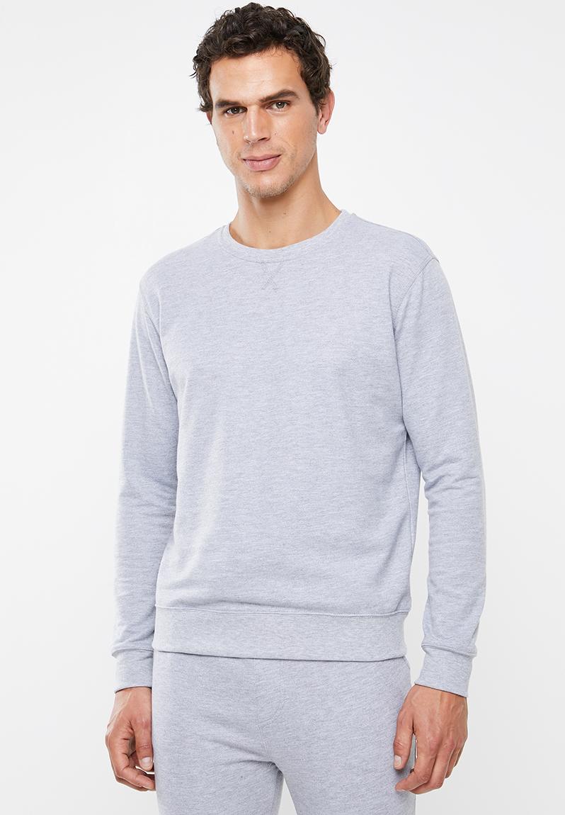 Basic crew neck pullover sweater - grey melange Superbalist Hoodies ...