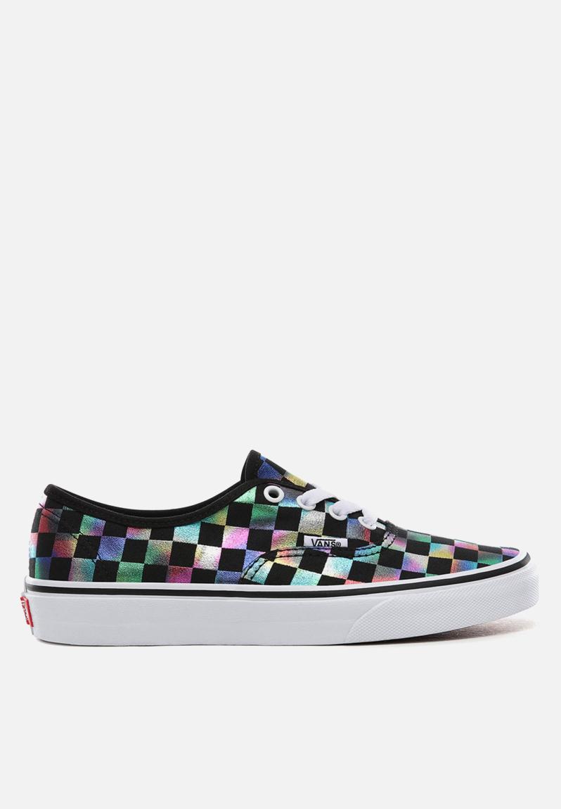 iridescent check vans