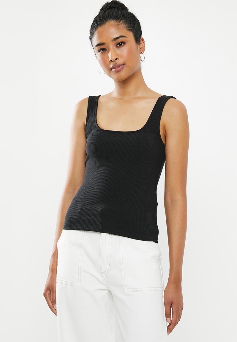 Square neck tank top - black Factorie T-Shirts, Vests & Camis ...