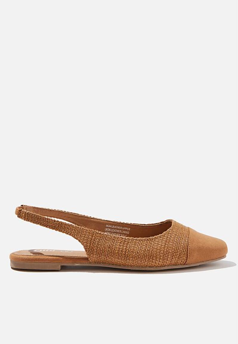 tan flat slingbacks