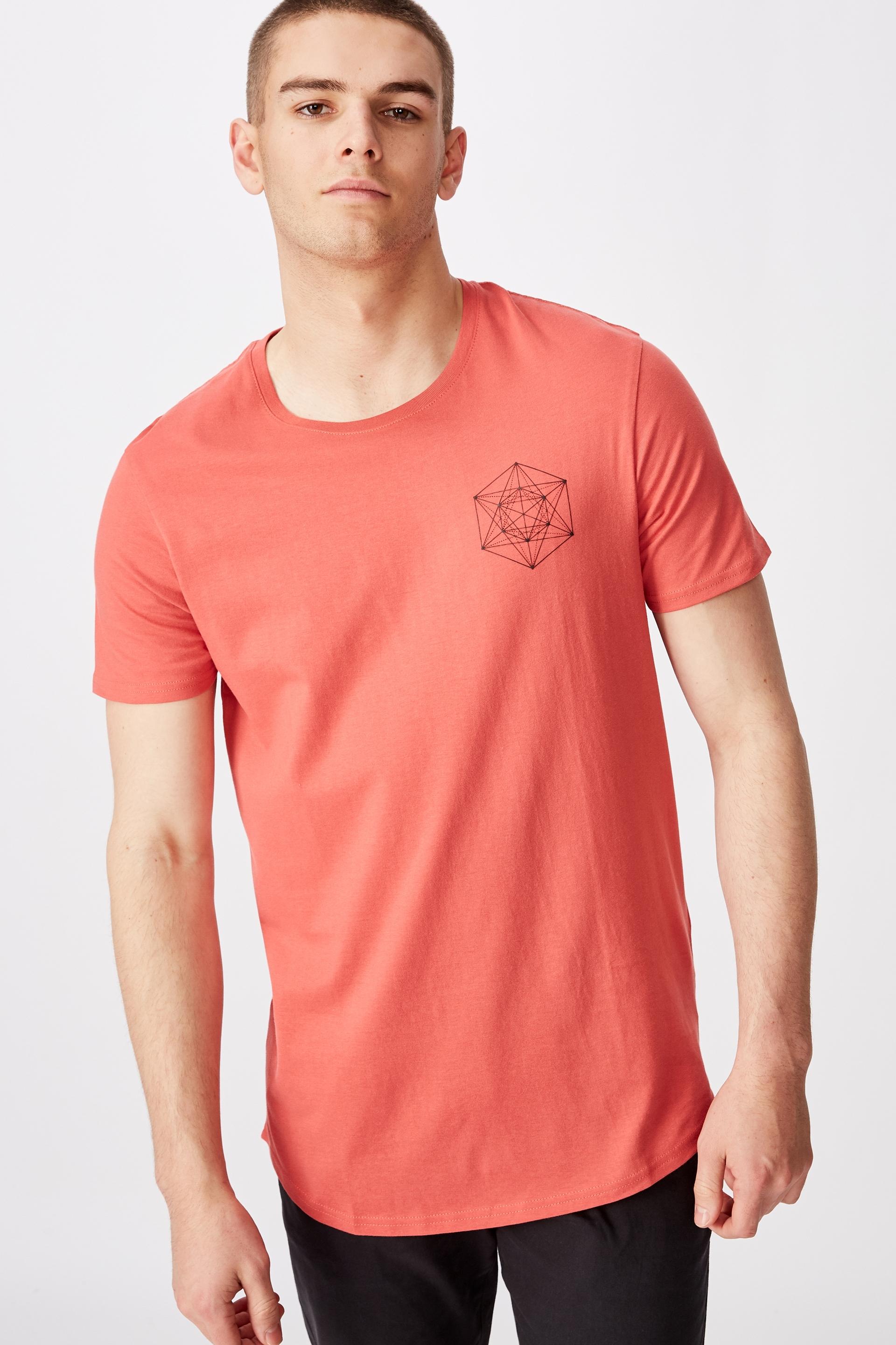 Curved graphic t-shirt -coral Factorie T-Shirts & Vests | Superbalist.com