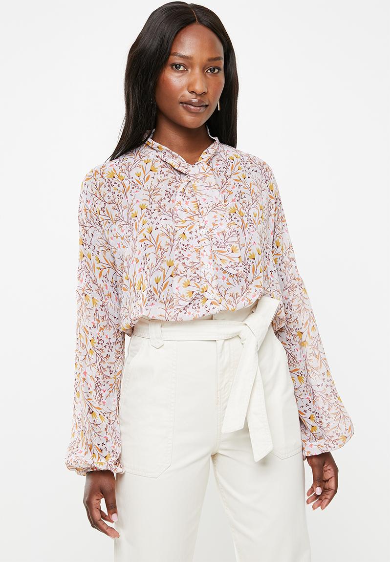 Peasant blouse with neck tie - ditsy floral edit Blouses | Superbalist.com
