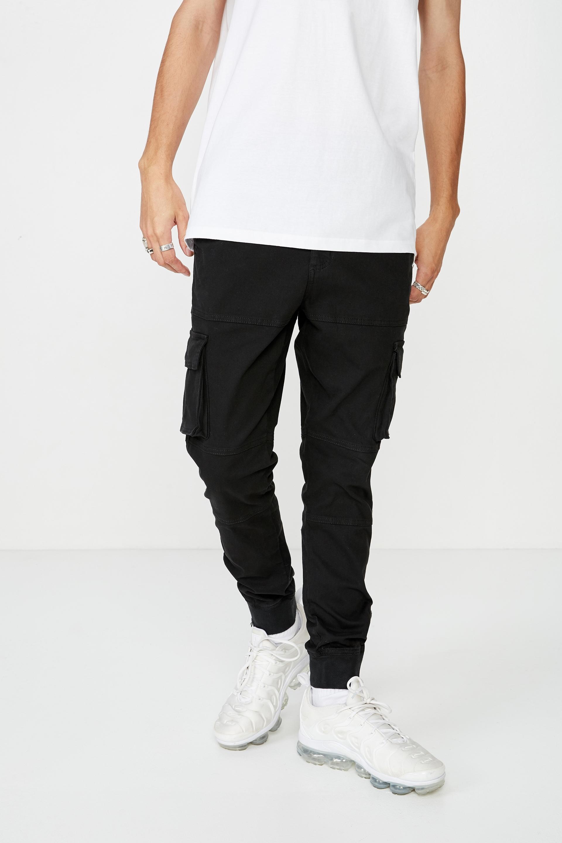 Combat cuffed pants - washed black Factorie Pants & Chinos ...