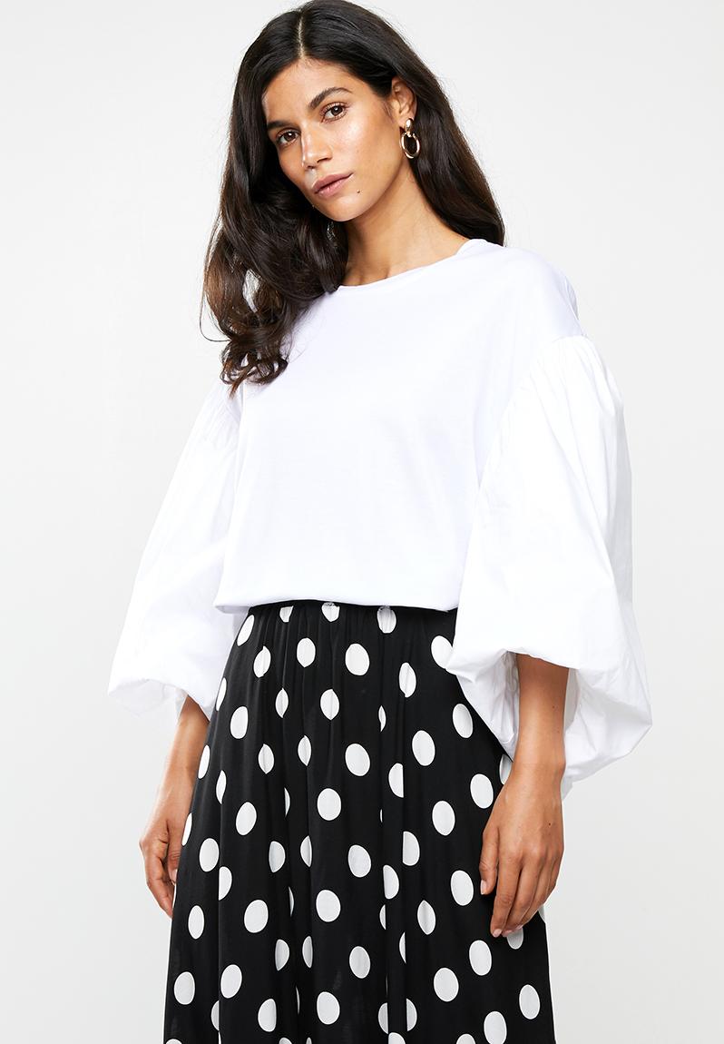 Peplum blouse - white Me&B Blouses | Superbalist.com