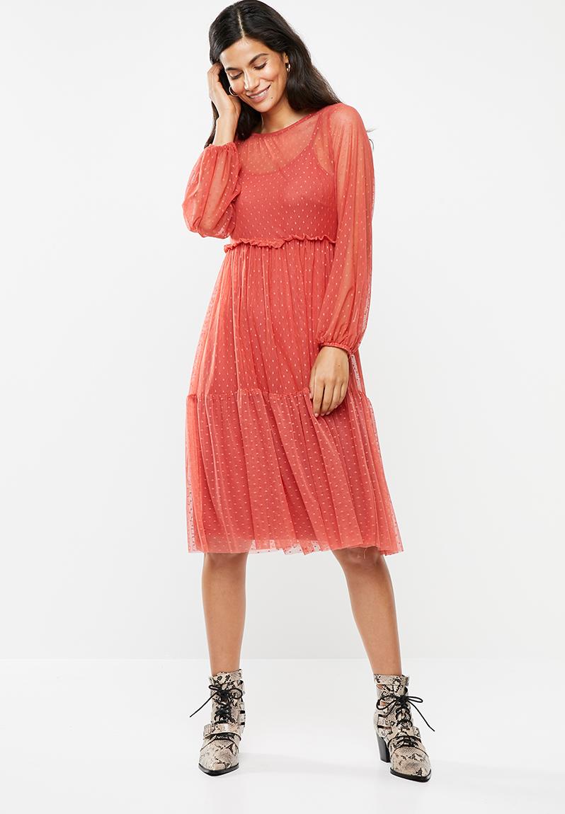 Mash Long Sleeve Dress - Rust Me&B Casual | Superbalist.com