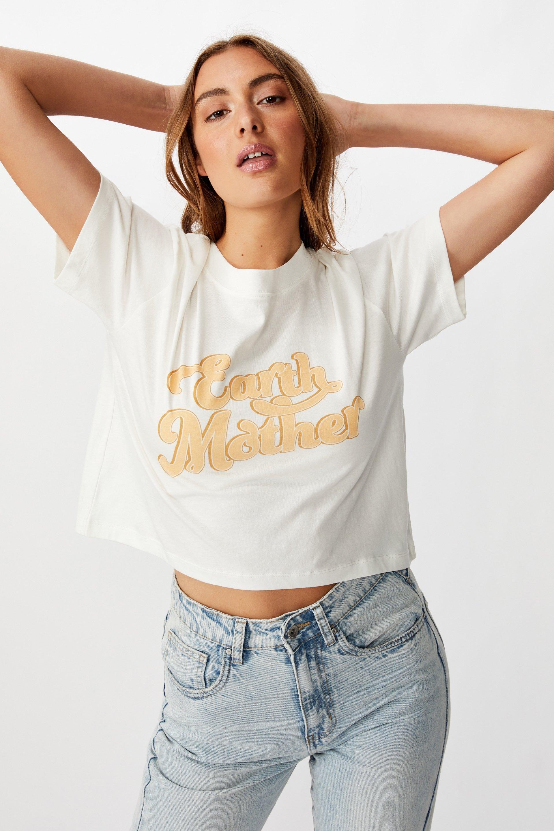 Tbar cali graphic crop tee earth mother - gardenia Cotton On T-Shirts ...