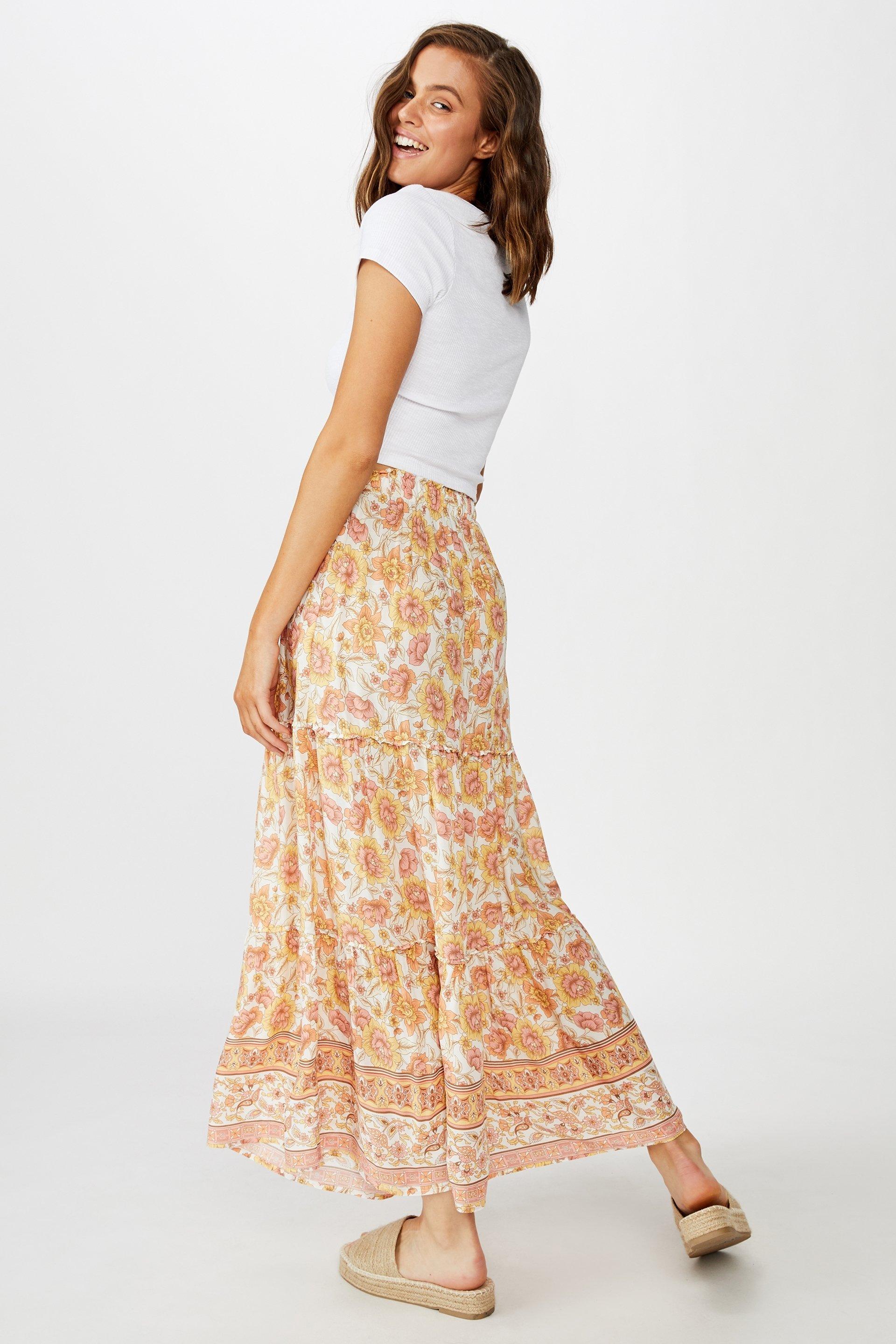 Maya maxi skirt - floral/apricot ice Cotton On Skirts | Superbalist.com