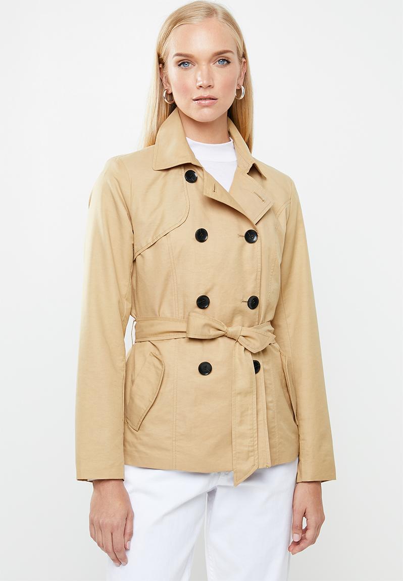 Laura short trench - beige ONLY Jackets | Superbalist.com