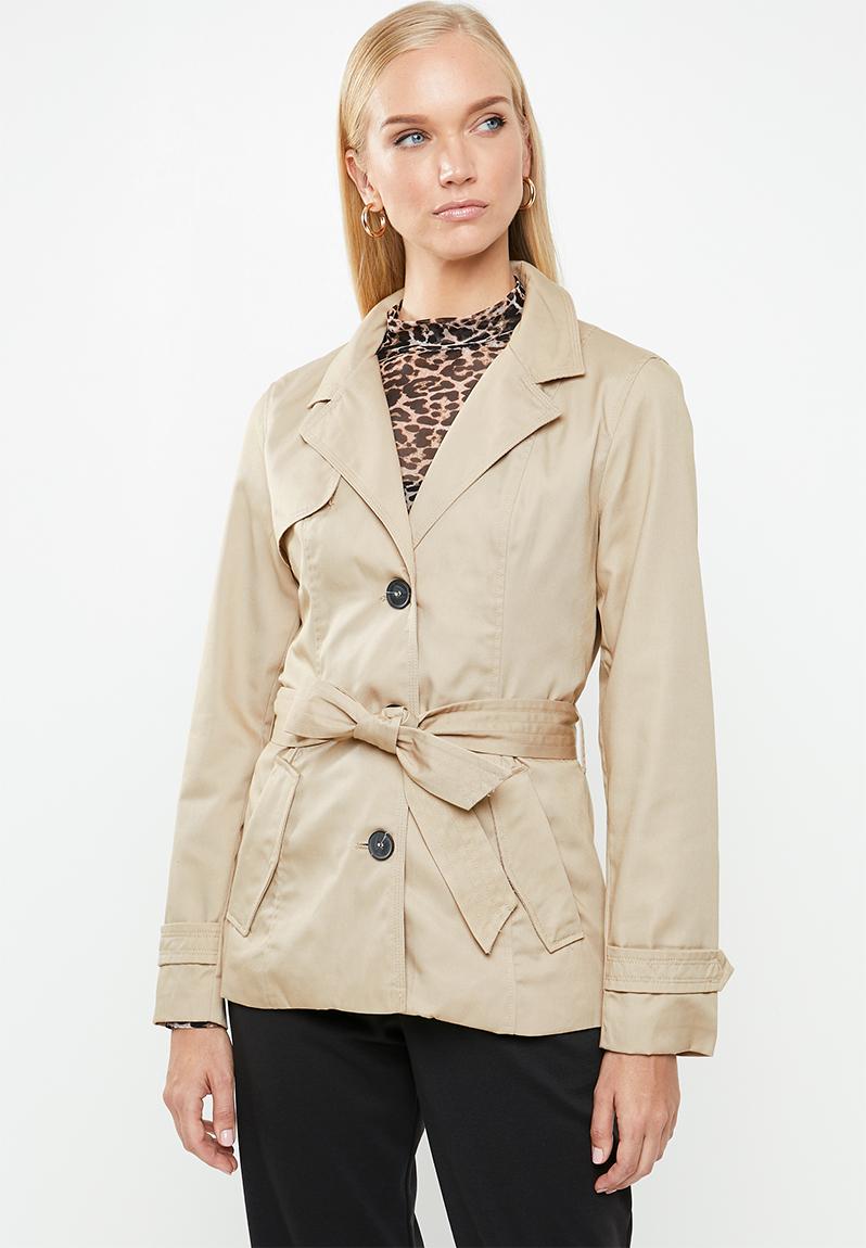 Finesse short trenchcoat - humus ONLY Coats | Superbalist.com