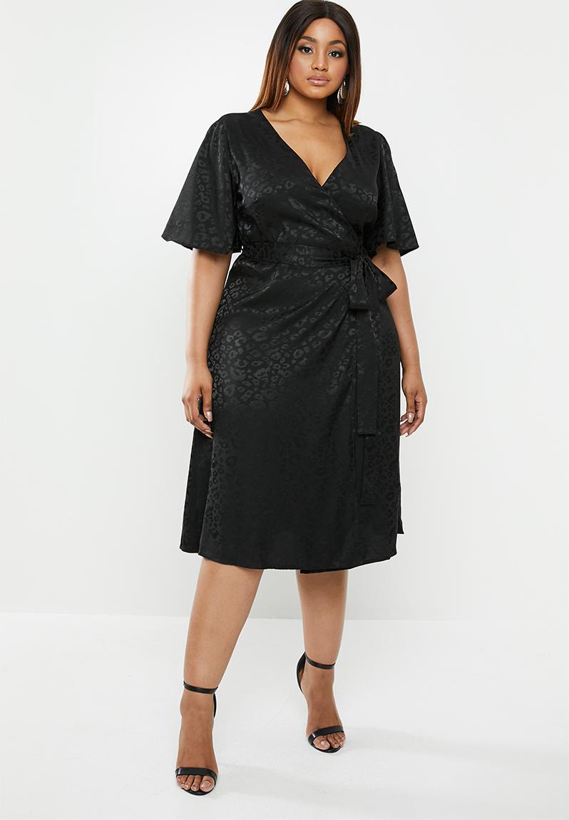 Bell sleeve wrap dress - black edit Plus Dresses | Superbalist.com