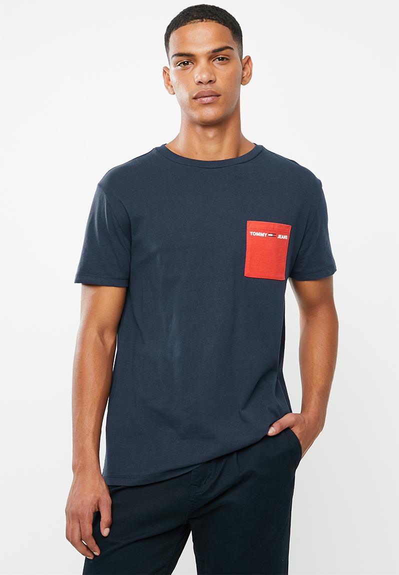 Tjm contrast pocket tee - navy Tommy Hilfiger T-Shirts & Vests ...