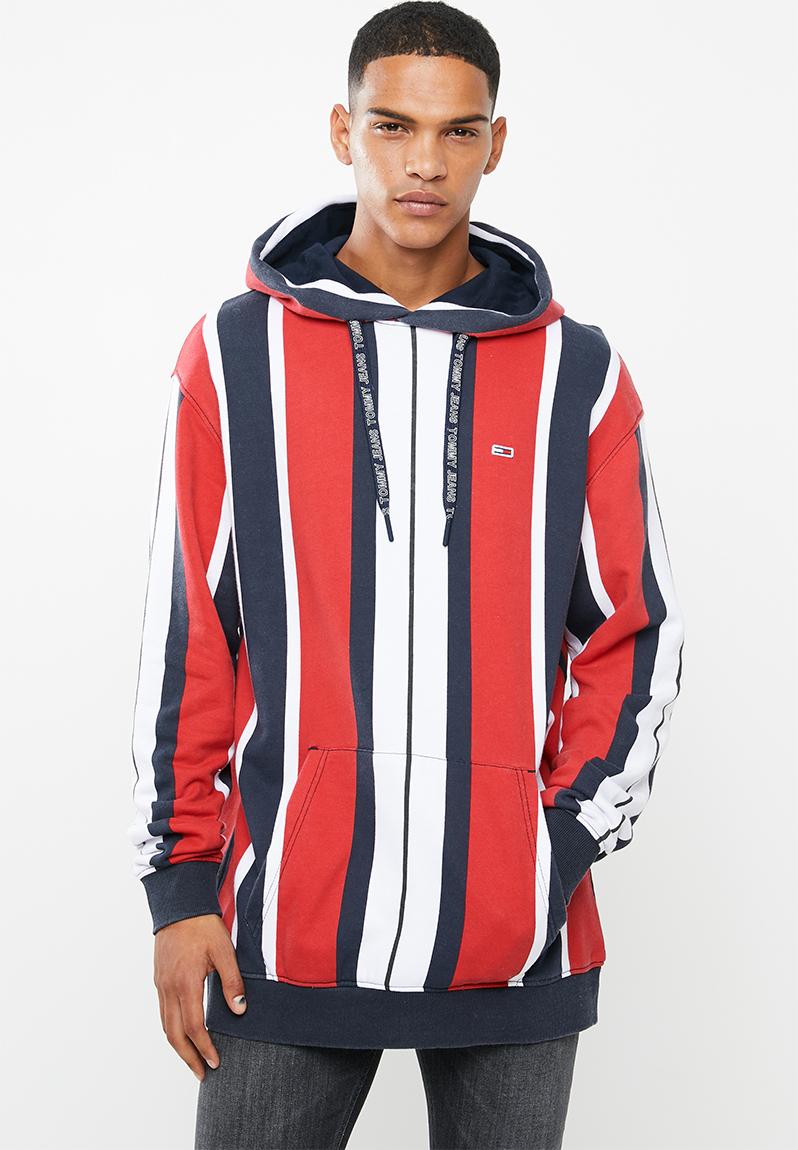 Tjm vertical stripe hoodie - white/navy/red Tommy Hilfiger Hoodies ...