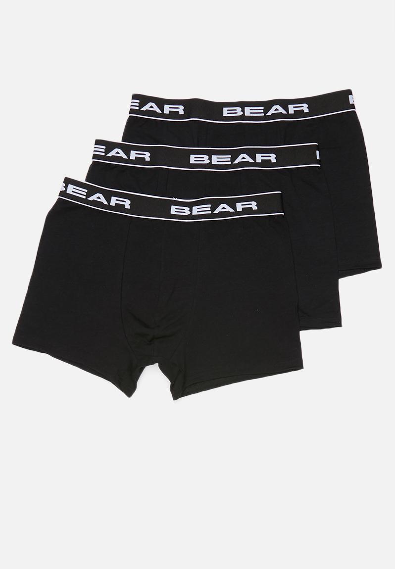 3pk plain bodyshorts - black Bear Underwear | Superbalist.com