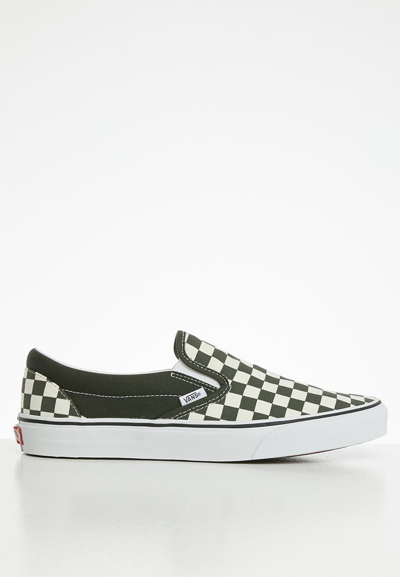 Vans Classic Slip-On - (checkerboard) forest night/true white Vans ...