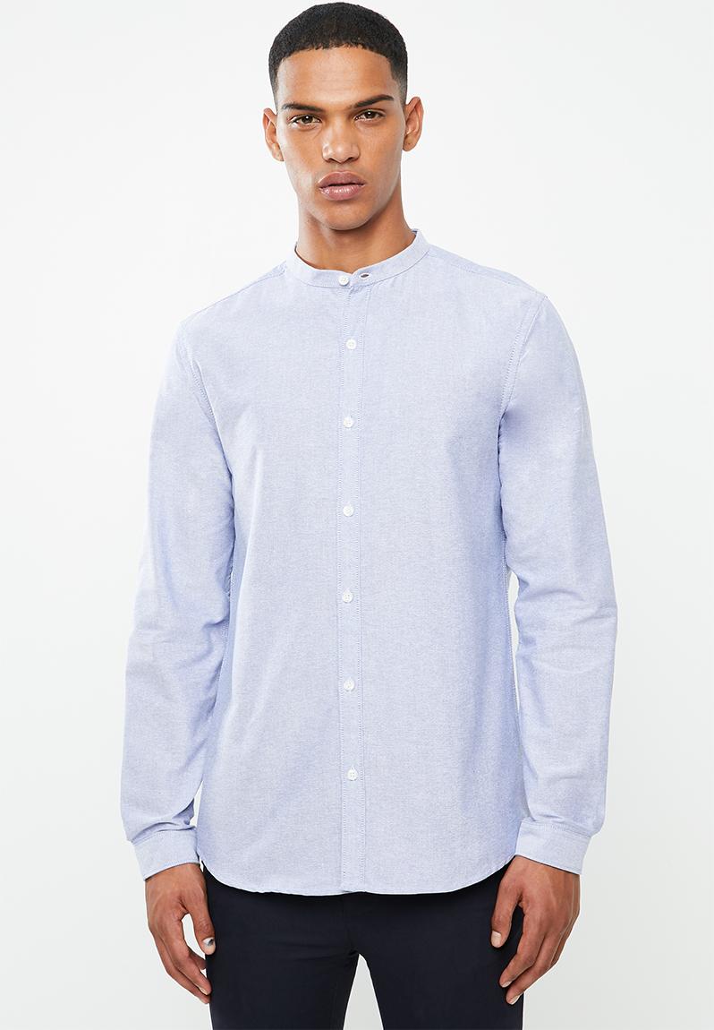 31 long sleeve grandad oxford - blue New Look Shirts | Superbalist.com