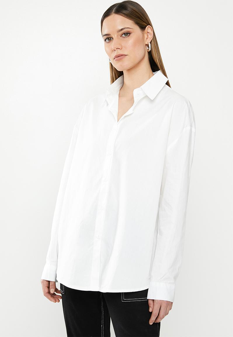 Oversized poplin shirt - white Missguided Shirts | Superbalist.com