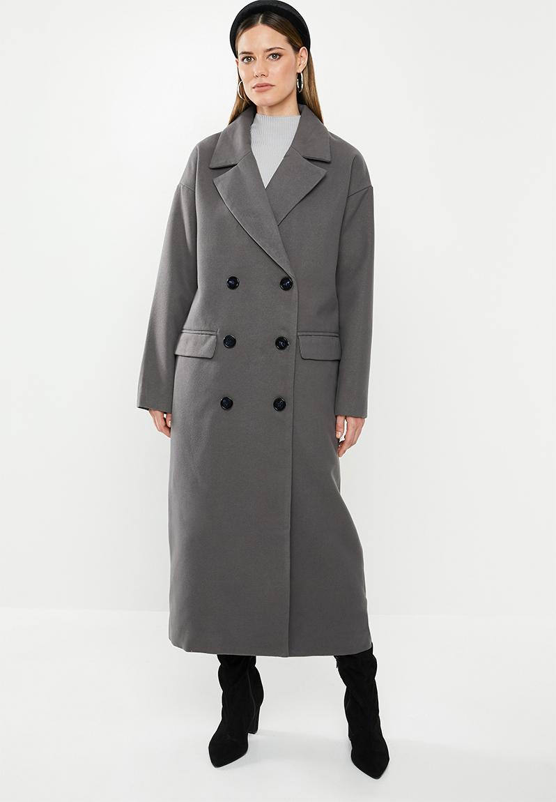 Oversized double breasted coat - grey Missguided Coats | Superbalist.com