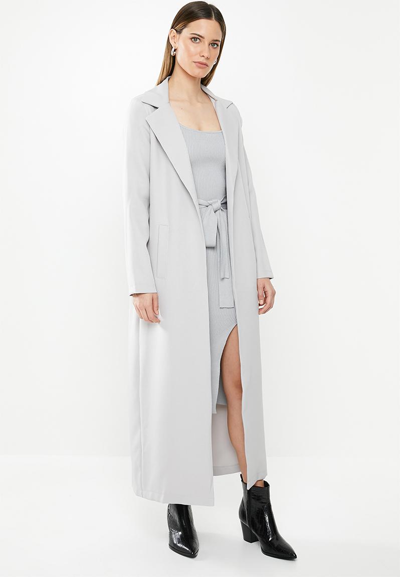 Long sleeve maxi duster coat - grey Missguided Coats | Superbalist.com