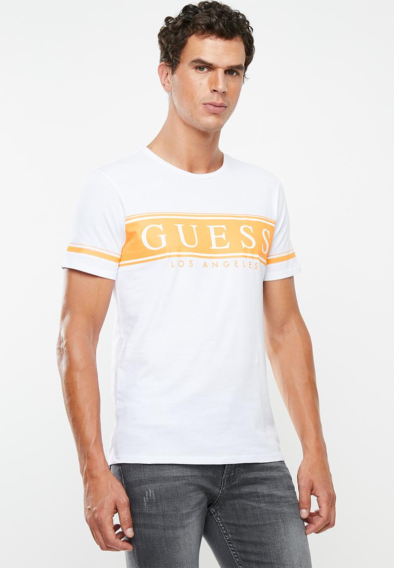 Guess horizontal short sleeve tee - clean white GUESS T-Shirts & Vests ...