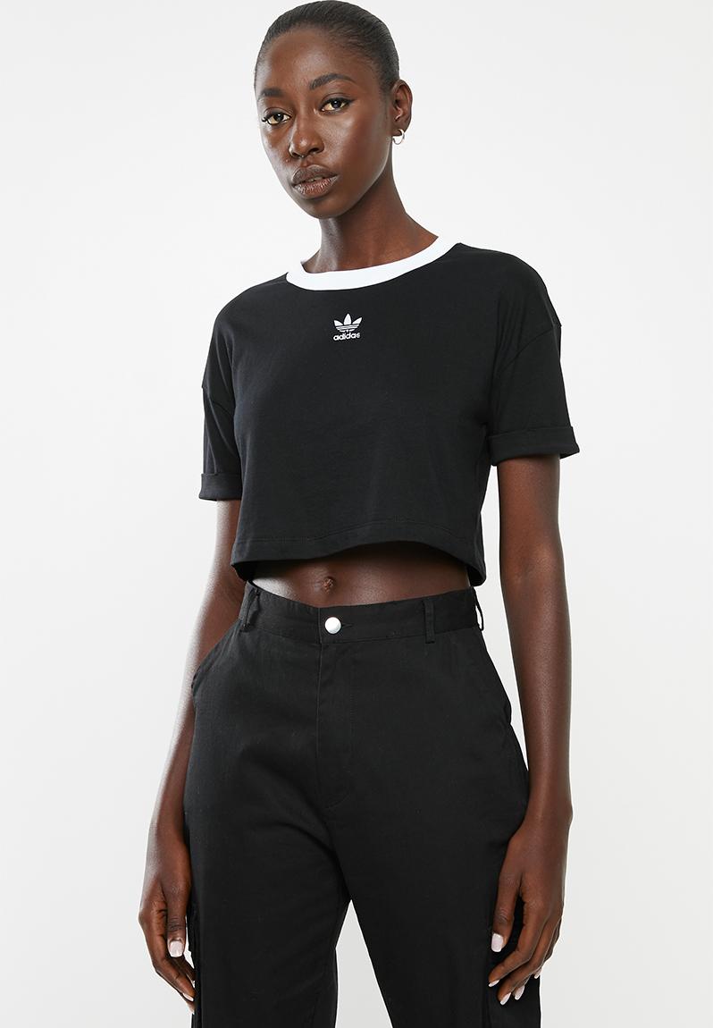 Adicolour crop top - black adidas Originals T-Shirts | Superbalist.com