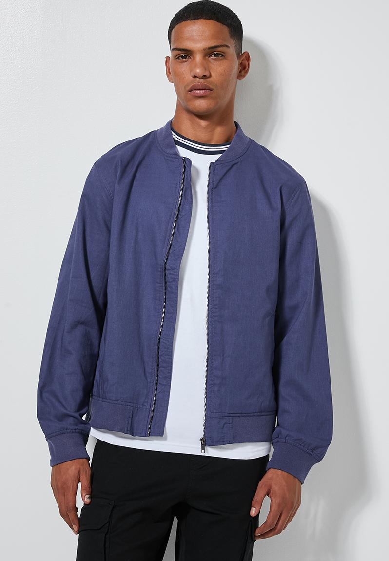 Lined linen bomber jacket - indigo Superbalist Jackets & Blazers ...