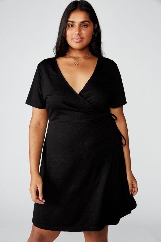 Curve sasha short sleeve wrap dress - black Cotton On Dresses ...