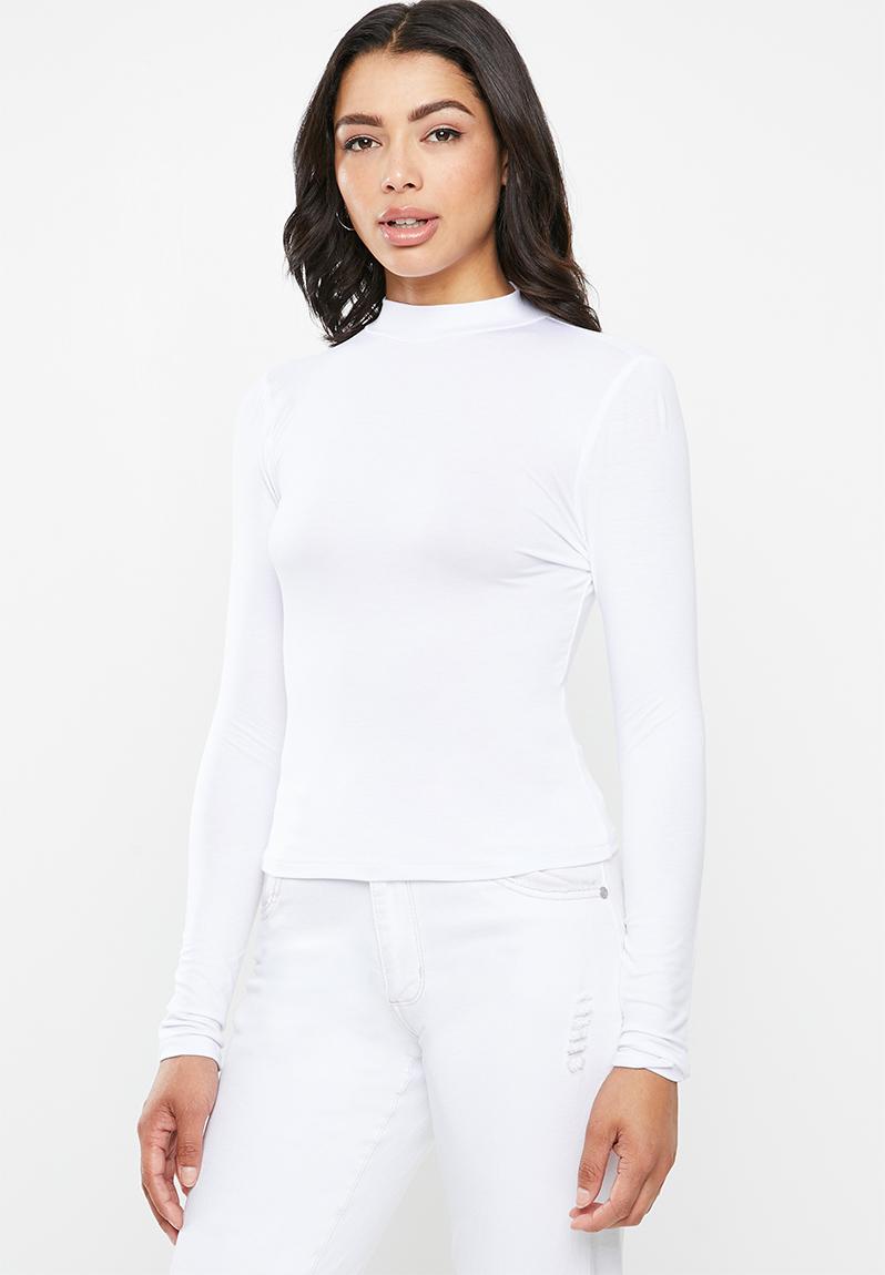 Funnel neck top - white Missguided T-Shirts, Vests & Camis ...