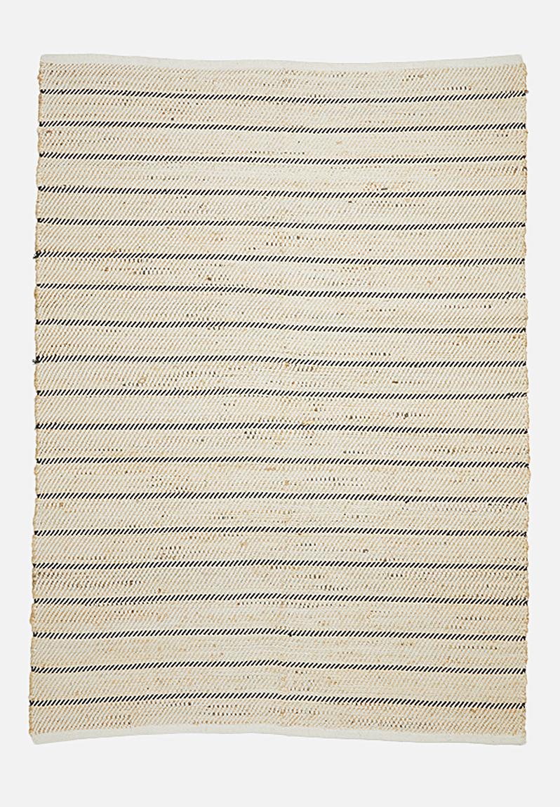 Perth jute rug - black stripe