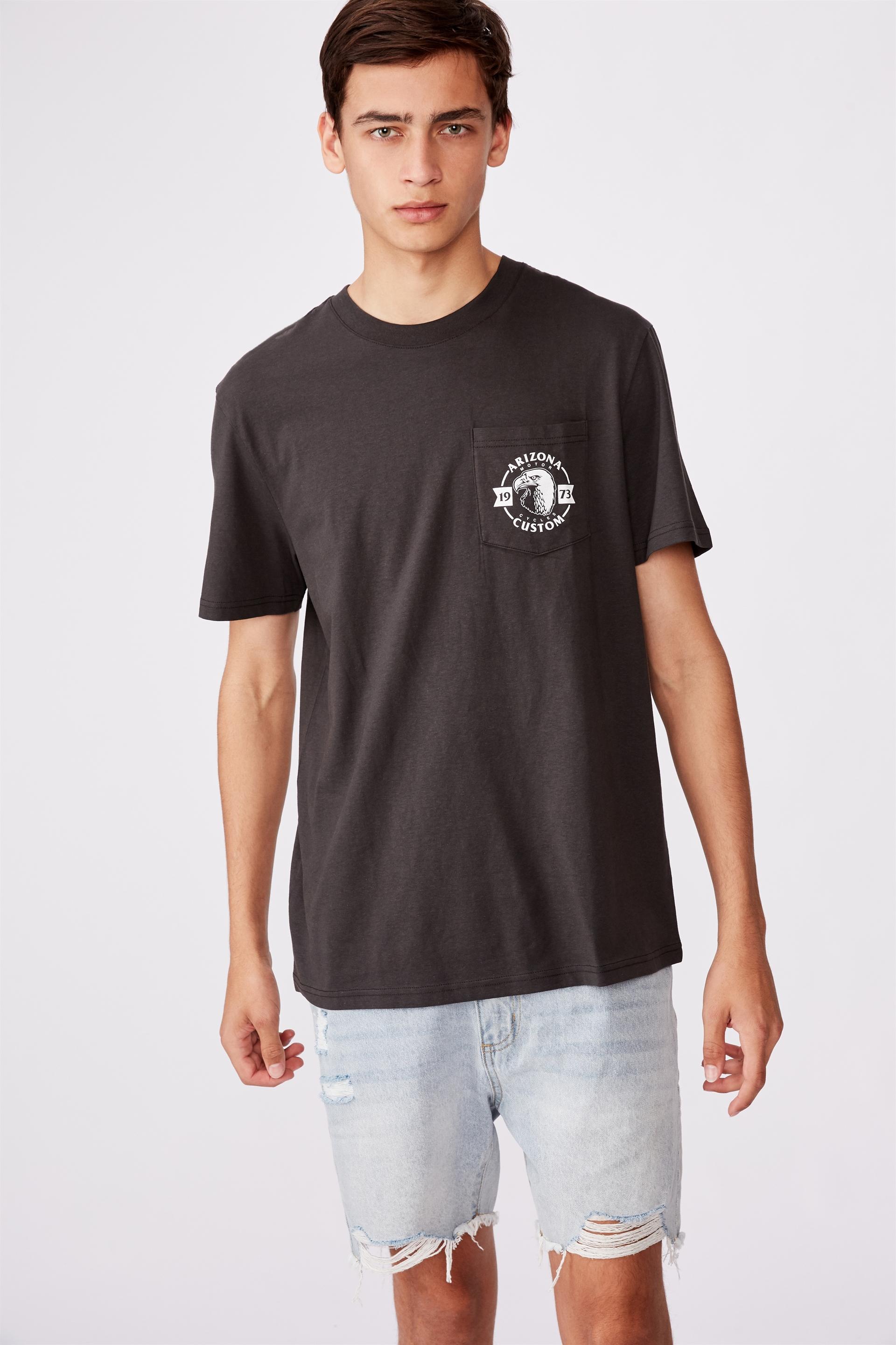 Arizona custom regular graphic pocket t shirt - pirate black Factorie T